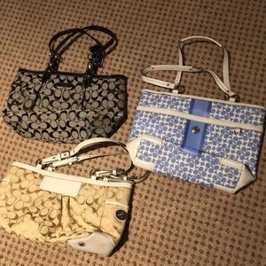 3 Gently used coach bags